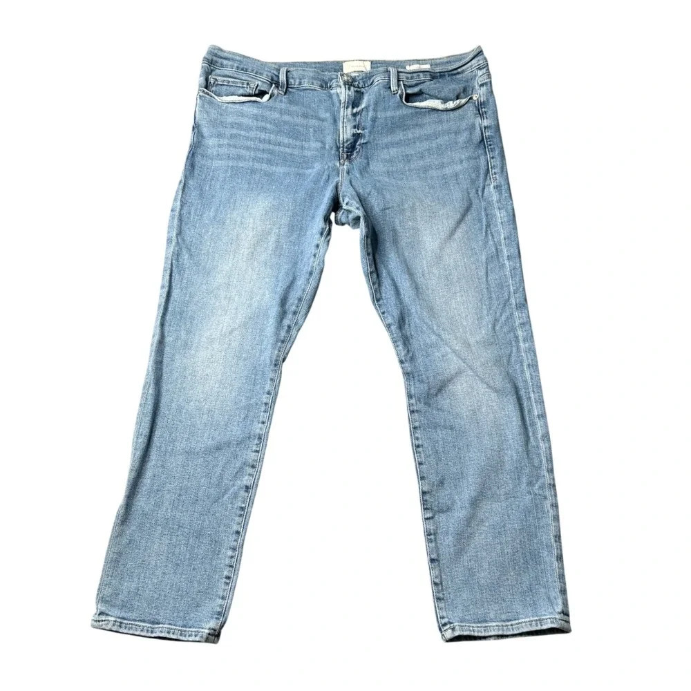 FRAME Le Garcon Slim Boyfriend Jeans Jadite Light Blue Wash Size 34‎  Womens